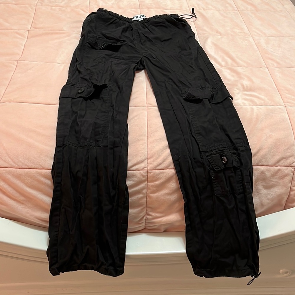 Black, parachute pants